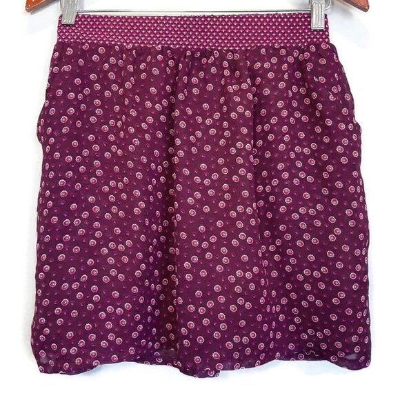 COSTA BLANCA Chiffon A-Line Mini Skirt Floral Tie Waist Purple Spring - Picture 3 of 13